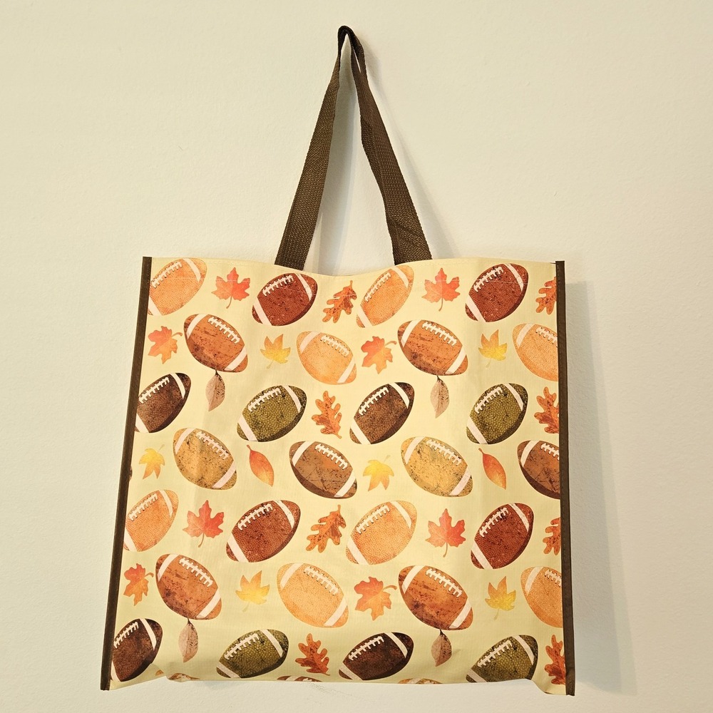 Football Season Fall Autumn Leaves Tailgating Shopping Tote Bag Homegoods New